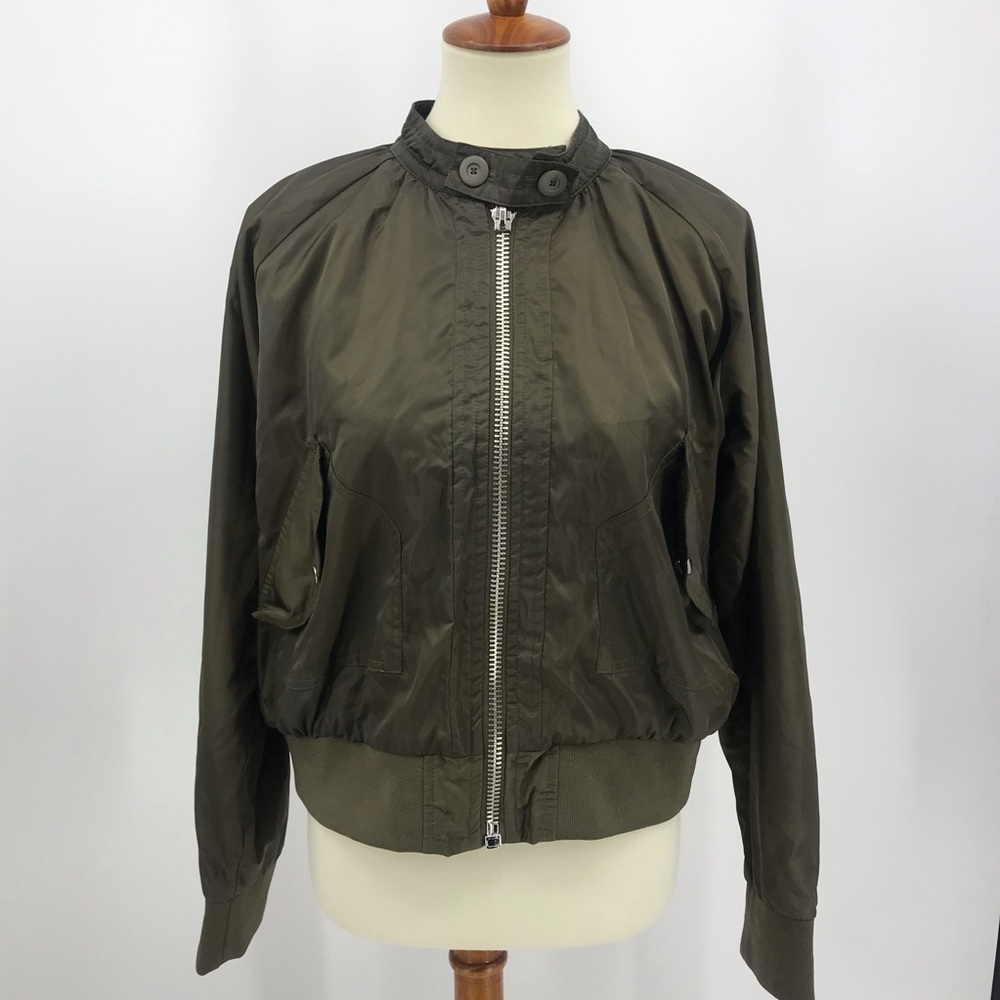 Free People Bomber Jacket  Midnight Green Zip up - Picture 2 of 5